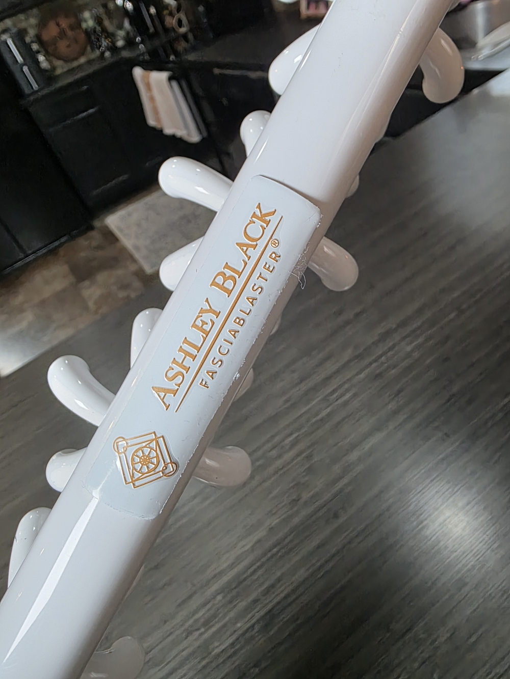Ashley Black Fasciablaster - White with Gold Logo Like NEW!!